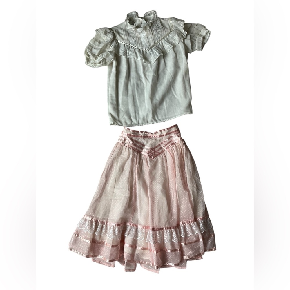VINTAGE GUNNA SAX BLOUSE & SKIRT SET PRAIRY GIRLS